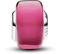 PANDORA Moments mini-charm de cristal de Murano rosa en plata de primera ley, compatible con pulseras Moments, 793107C00