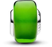 PANDORA Moments mini-charm de cristal de Murano verde en plata de primera ley, compatible con pulseras Moments, 793106C00