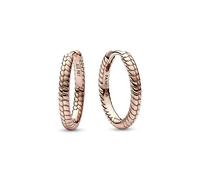 Pandora Moments Pendientes de aro con patrón de cadena de serpiente chapados en oro rosa de 14 quilates