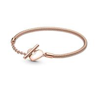 Pandora Pandora Anillo con un recubrimiento en oro rosa de 14k Corazón Brillante Elevado 188421C03 52