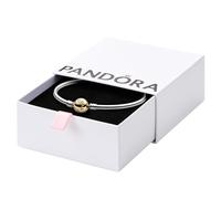 PANDORA Moments - Pulsera con cierre de bola de dos tonos para mujer, dijes de momentos compatibles, cuenta con oro de 14 quilates y plata de ley, regalo para ella, con caja de regalo, 8.3 in, Metal