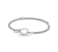 Pandora Moments Pulsera de plata de ley con cadena de serpiente con cierre en forma de símbolo de infinito, 19