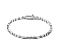 Pandora Moments Pulsera de plata de ley con cadena de serpiente con cierre magnético, 21
