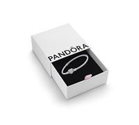 Pandora Moments - Pulsera de plata de ley con circonita cúbica 17 con cierre de corazón brillante