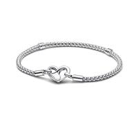 Pandora Moments Pulsera de plata de ley con tachuelas y cierre de corazón, 16
