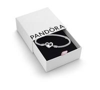 Pandora Moments Pulsera de plata de ley con tachuelas y cierre de corazón, 20