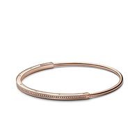 Pandora Moments Pulsera rígida Pandora Signature con un recubrimiento en oro rosa 582313C01 16