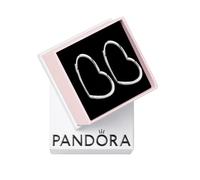 Pandora Moments Women's Sterling Silver Asymmetrical Heart Hoop Earrings