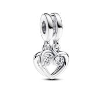 Pandora Moments Women's Sterling Silver Puzzle Piece Hearts Splittable Friendship Dangle Charm