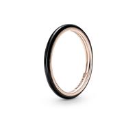 PANDORA ME Anillo chapado en oro rosa de 14 quilates con esmalte negro, talla 50