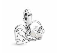 Charm colgante Pandora 799546C01 gatos&corazones