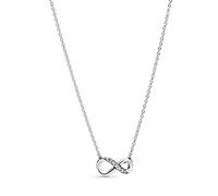 Pandora Passions Collar con símbolo de infinito de plata de ley con circonitas cúbicas transparentes, 50