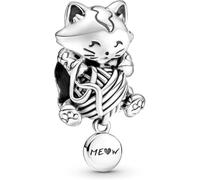 Pandora Dije Passions con diseño de gatito y ovillo de lana en plata de ley
