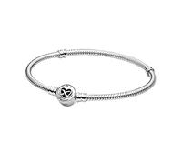 Pandora Passions Pulsera de cadena de serpiente con cierre de corazón y símbolo de infinito de plata de ley, 16