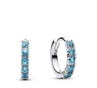 Pandora Pendientes de aro con cristal azul aguamarina 293849C01