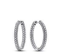 Pendientes de aro Pandora 293016C01 Timeless pavé