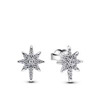 PANDORA Moments 293587C01 Boucles d'oreilles en Forme d'étoile Polaire scintillante en Argent Sterling Avec zircone, Silber, Argent Sterling, Zircone cubique