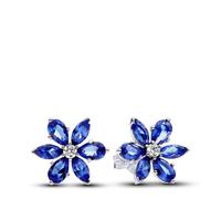 Pandora Pendientes de botón en plata de ley Herbario Brillante Azul 292407C01
