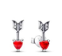Pandora Pendientes de botón Flecha & Corazón Cristal de Murano 293668C01