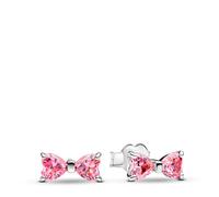 Pandora Pendientes de plata de ley con circonitas cúbicas, color rosa, 293505C01, Rosa, Plata de ley, Circonia cúbica