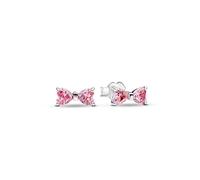 Pandora Pendientes de plata de ley con circonitas cúbicas, color rosa, 293505C01, Rosa, Plata de ley, Circonia cúbica