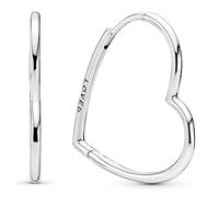 Pandora Pendientes Pendientes aro en plata de primera ley Corazones de Amor Asimétricos 297822