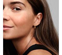 Pandora Moments Pendientes de aro con patrón de cadena de serpiente chapados en oro de 14 quilates