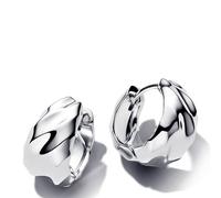 Pandora Essence 293874C00 - Pendientes de aro pequeños ondulados de plata de ley