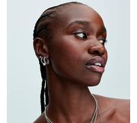 Pandora Timeless Pendientes de aro de plata de ley con zirconita cúbica transparente y perla blanca cultivada de agua dulce tratada