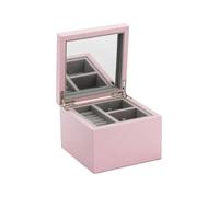 Pandora Pequeño joyero de madera tapizado en piel sintética en color rosa, tamaño: 16 cm x 16 cm x 11,5 cm, A004, 16x16x11,5, Madera de ingeniería, Sin piedras preciosas