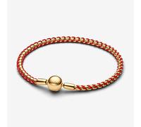 Pandora Pulsera para mujer Cadena de serpiente 563816C01 Plata de ley dorado y rojo 20 cm