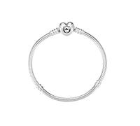 Pandora Pulsera Moments Cadena de Serpiente Con Cierre de Corazón en Plata de Ley | 18 cm