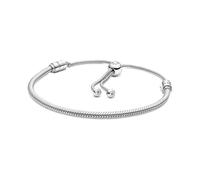Pandora Pulsera con cadena de serpiente de plata de ley con circonitas cúbicas transparentes