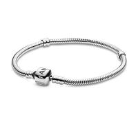 PANDORA Pulsera con dije de cadena de serpiente de Momentos icónicos, 7.5 inch, Metal, Circonita cúbica
