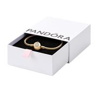 PANDORA pulsera de cadena de serpiente Crown O brillante en oro rosa con aleación metálica chapada en oro rosa de 14 quilates y piedras de circonita cúbica, colección Signature, 20 cm