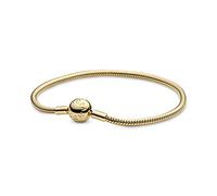 Pandora Icons Pulsera con cadena de serpiente chapada en oro de 14 quilates, 19