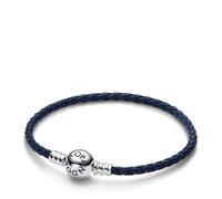 Pandora Pulsera de Cuero Trenzado Azul 592790C01 17