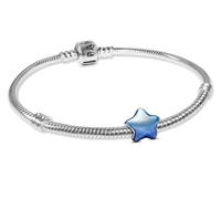 PANDORA Pulsera de dijes para mujer con estrella azul, plata 925, lindo conjunto de joyas, lote, hermoso para usar todos los días 21520 21 cm