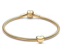 PANDORA Pulsera de dijes para mujer con mini corazón, color dorado, hermoso conjunto de joyas, lote, regalo romántico como muestra de amor 21537 19 cm