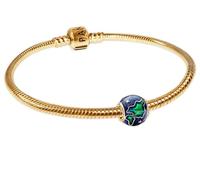PANDORA Pulsera de Mujer con Charm Planeta Tierra, Color Dorado, Joyas Moderna y Versátil, 28195