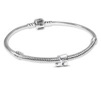 PANDORA Pulsera de mujer con dije de nota musical lote 19 cm | Conjunto de joyas: Pulsera con dije para mujer, plata de ley 925, moderna y elegante