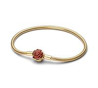 PANDORA Pulsera de mujer dorada Disney La Bella y la Bestia 564019C01, 18cm, Plata de ley, No es una piedra preciosa