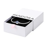 Pandora San Valentín Pulsera Moments Brillante en plata de ley Cadena de Serpiente Cierre Disco Azul 599288C01 18
