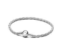 Pandora Pulsera Cadena de Serpiente Trenzada Con Cierre de Bola de en Plata de Ley | 20 cm