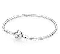PANDORA Pulsera de plata para mujer, cierre de bola, 594595C00, 18cm, Plata de ley, Sin piedra preciosa