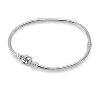 PANDORA Pulsera de plata para mujer, cierre de clip, 594593C00, 21cm, Plata de ley, Sin piedra preciosa