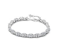 PANDORA Pulsera de plata para mujer con lazos 594262C01, 20cm, Plata de ley, Circonita cúbica