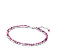 Pandora Pulsera de tenis de plata de ley con cristales brillantes de color rosa, 20 cm de largo, 591469C04-20, 591469C04-20, Plata de ley, Circonita cúbica
