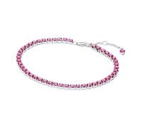 Pandora Pulsera de tenis de plata de ley con cristales brillantes de color rosa, 20 cm de largo, 591469C04-20, 591469C04-20, Plata de ley, Circonita cúbica