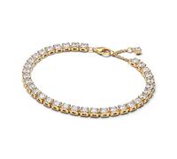PANDORA Pulsera de tenis para mujer, color dorado, circonita, 563539C01, 18cm, Plata de ley, Circonita cúbica